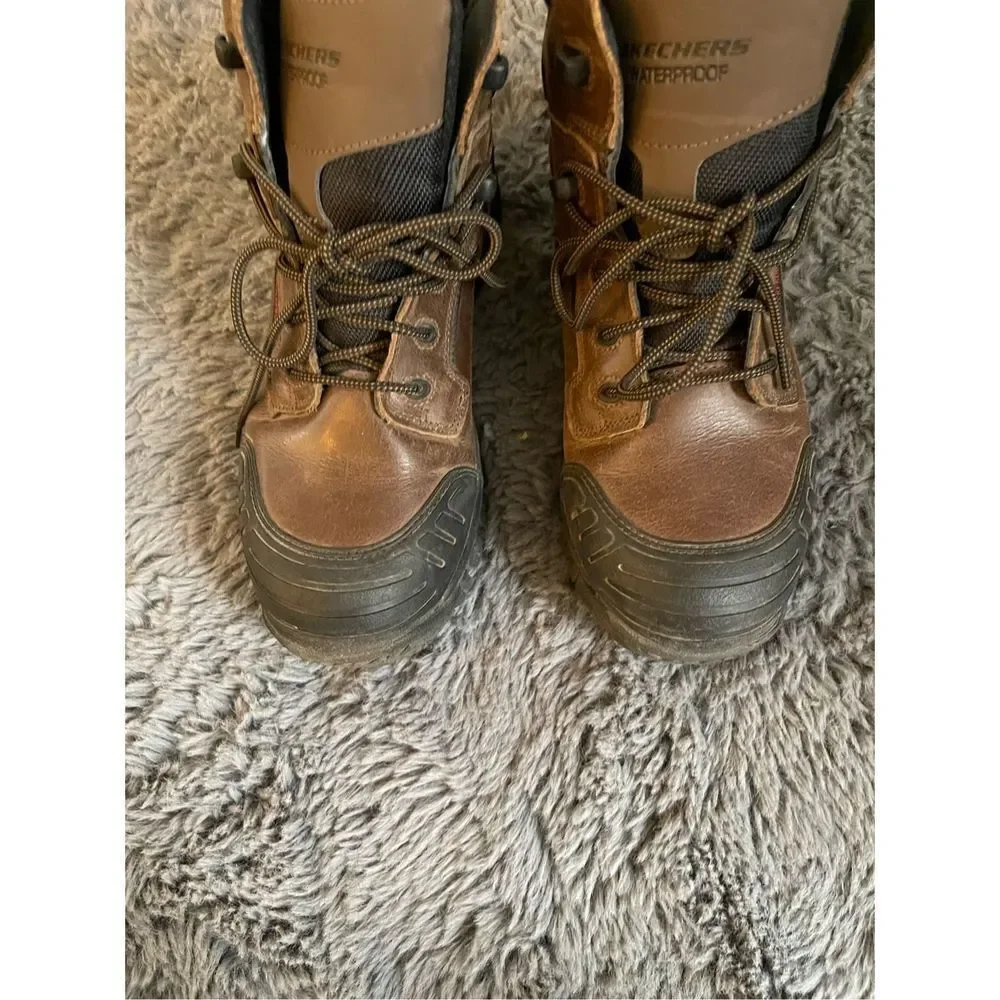 Skechers mens leather waterproof work boots‎